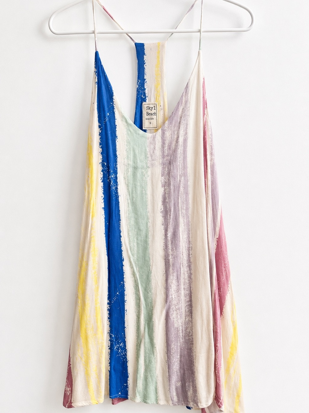 Style Rack Pastel Brushstroke dress with Blue and Yellow Accents